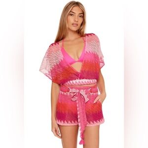 NWT Trina Turk Cascade Flutter Top Swimwear Cover Up Womens Small